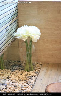 玻璃瓶鵝卵石養花