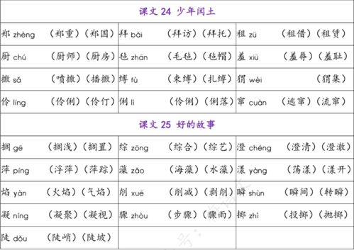 六級養花生字組詞