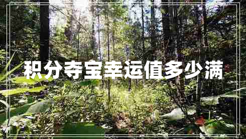 積分奪寶幸運值多少滿(mǎn)