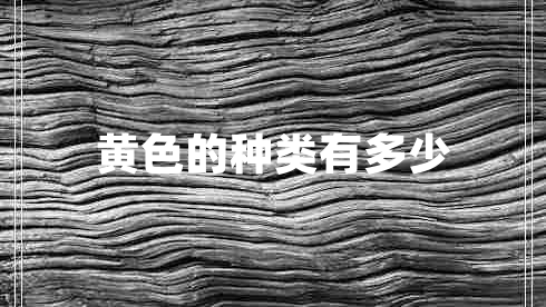 黃色的種類(lèi)有多少