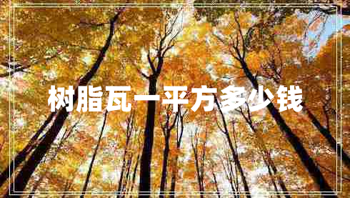 樹(shù)脂瓦一平方多少錢(qián)