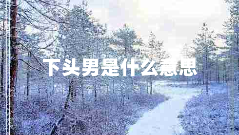 下頭男是什么意思