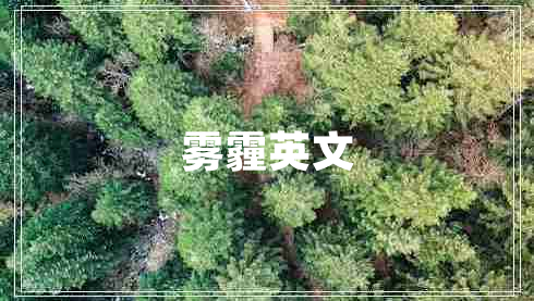 霧霾英文