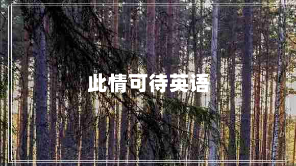此情可待英語(yǔ)
