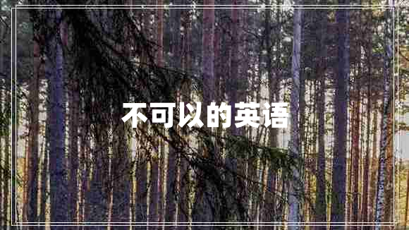 不可以的英語(yǔ)