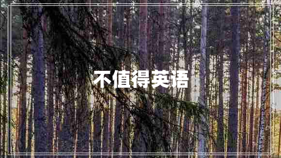 不值得英語(yǔ)