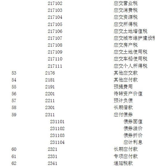 會(huì )計科目,代碼