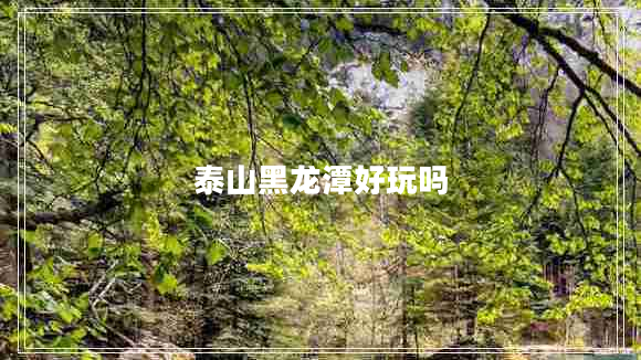 泰山黑龍潭好玩嗎