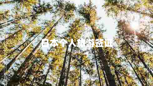 日本個(gè)人旅游簽證