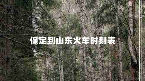 保定到山東火車(chē)時(shí)刻表