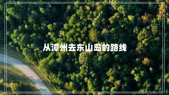 從漳州去東山島的路線(xiàn)