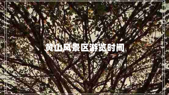黃山風(fēng)景區游覽時(shí)間