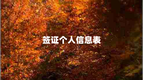 簽證個(gè)人信息表