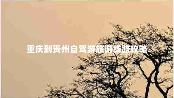 重慶到貴州自駕游旅游線(xiàn)路攻略
