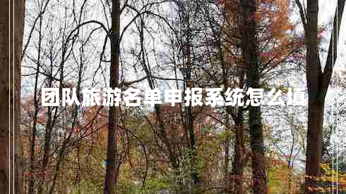 團隊旅游名單申報系統怎么填