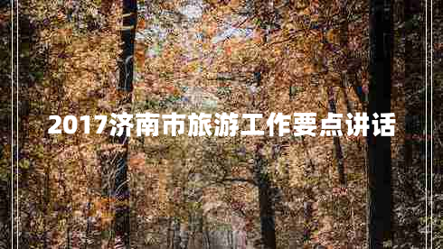 2017濟南市旅游工作要點(diǎn)講話(huà)