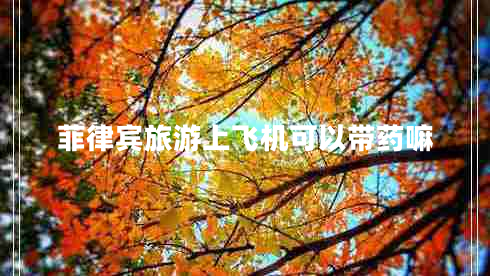 菲律賓旅游上飛機可以帶藥嘛