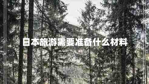 日本旅游需要準備什么材料