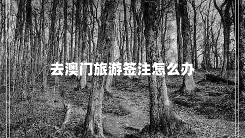 去澳門(mén)旅游簽注怎么辦