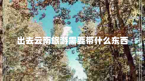 出去云南旅游需要帶什么東西