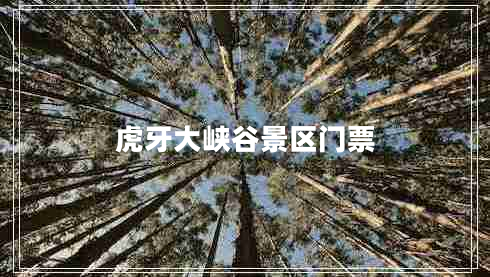 虎牙大峽谷景區門(mén)票