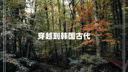 穿越到韓國古代