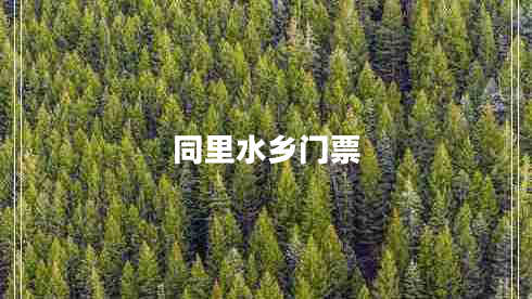 同里水鄉門(mén)票