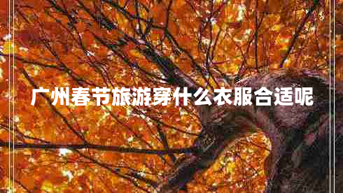廣州春節旅游穿什么衣服合適呢
