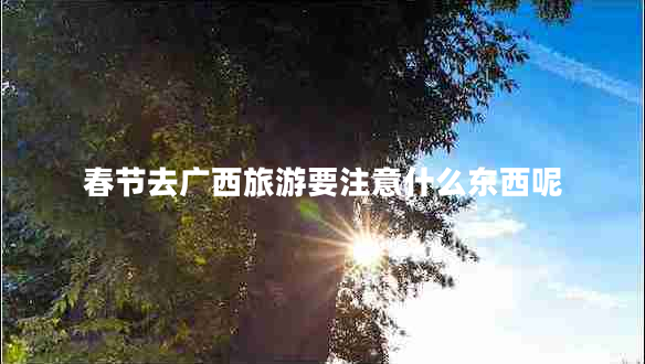 春節去廣西旅游要注意什么東西呢