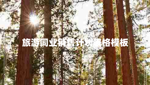 旅游同業(yè)銷(xiāo)售計劃表格模板