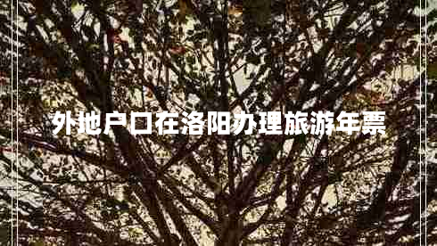 外地戶(hù)口在洛陽(yáng)辦理旅游年票