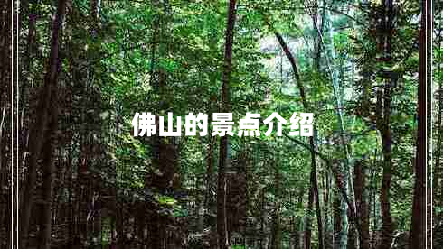 佛山的景點(diǎn)介紹