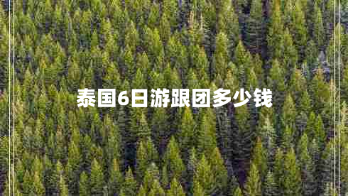 泰國6日游跟團多少錢(qián)