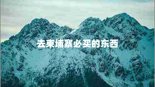 去柬埔寨必買(mǎi)的東西