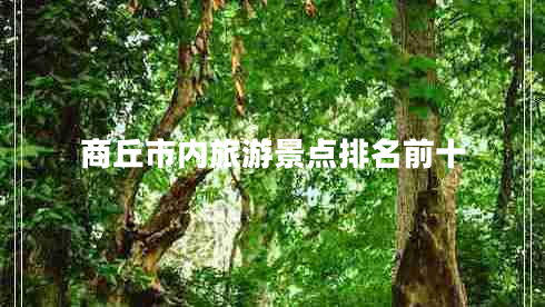 商丘市內旅游景點(diǎn)排名前十
