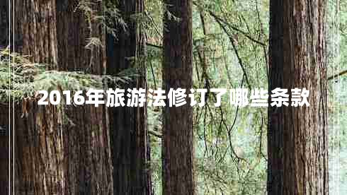 2016年旅游法修訂了哪些條款