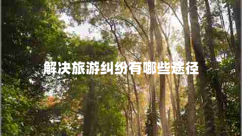 解決旅游糾紛有哪些途徑
