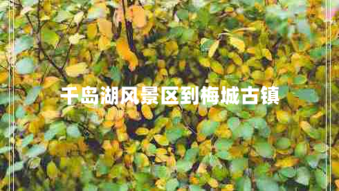 千島湖風(fēng)景區到梅城古鎮