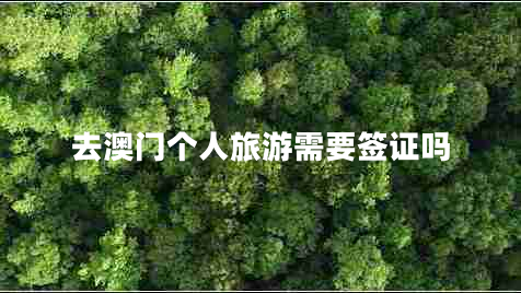 去澳門(mén)個(gè)人旅游需要簽證嗎
