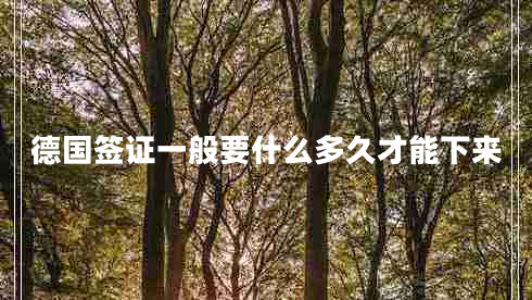 德國簽證一般要什么多久才能下來(lái)