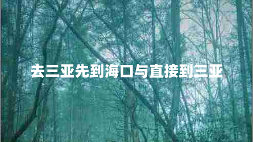 去三亞先到海口與直接到三亞