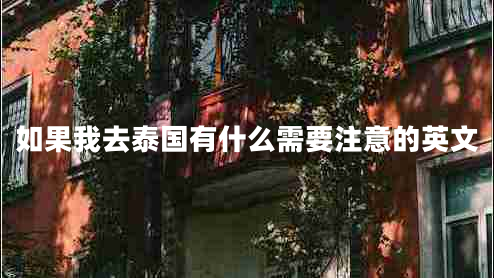 如果我去泰國有什么需要注意的英文