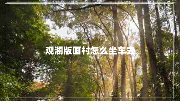 觀(guān)瀾版畫(huà)村怎么坐車(chē)去