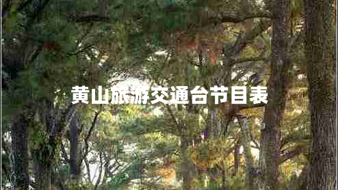 黃山旅游交通臺節目表