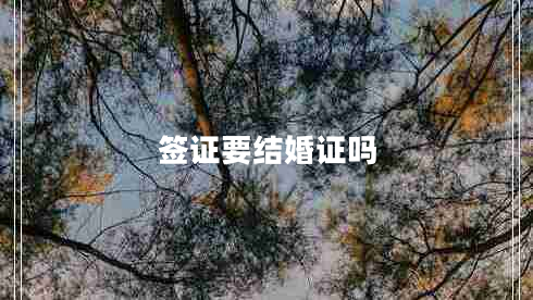 簽證要結婚證嗎