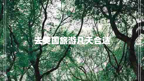 去美國旅游幾天合適