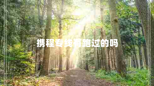 攜程專線有跑過的嗎