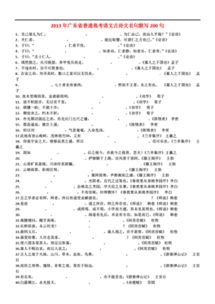 中國古代文學(xué)四古詩(shī)句默寫(xiě)