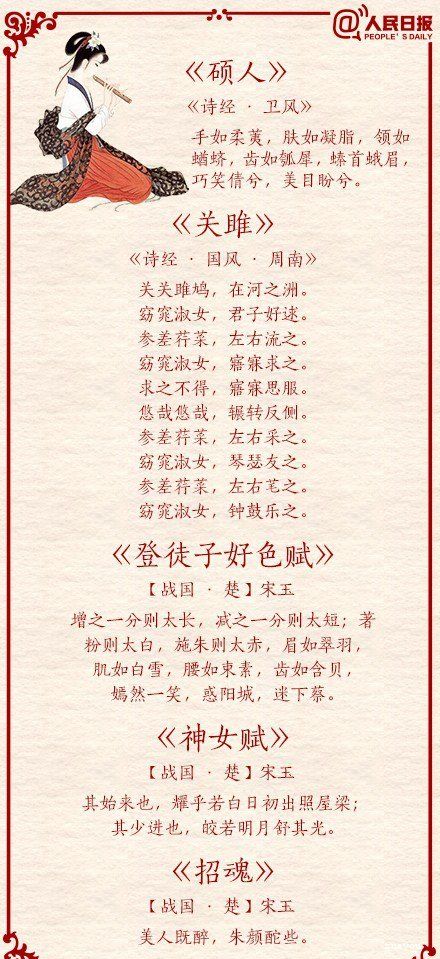 贊美人古詩(shī)句