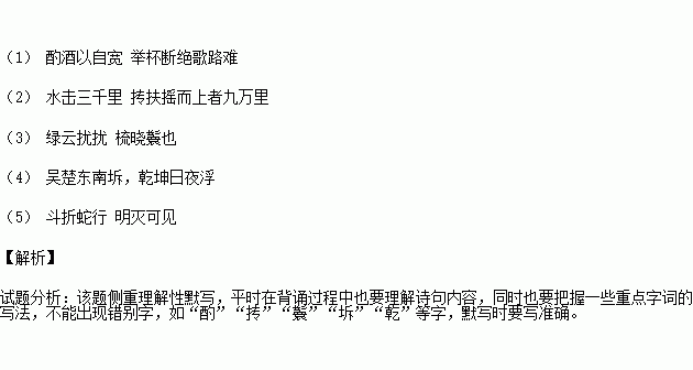 詩(shī)句,大鵬